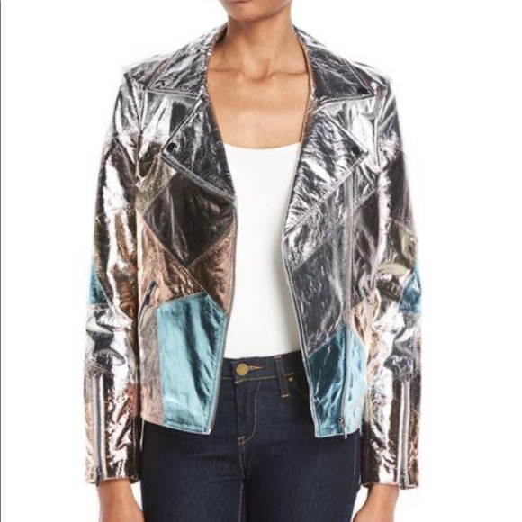 Bagatelle/ Neiman Marcus Metallic Leather Jacket - Picture 1 of 9